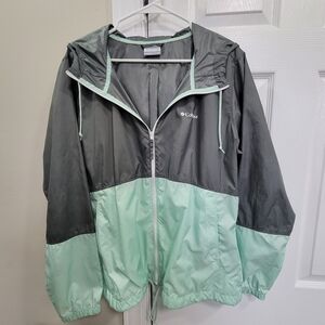 Women's Gray and Mint Windbreaker Jacket